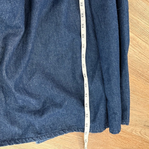 Vintage Jean Midi Dress Women’s Large Blue Jumper Pockets Buttons Cottagecore 90 - Picture 8 of 11